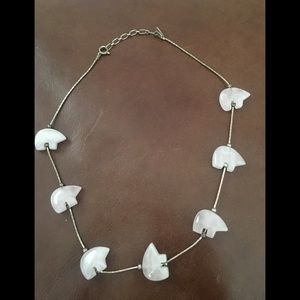 Sterling pink elephant necklace